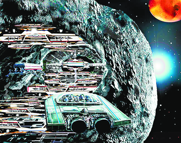 Καλλιτεχνική απεικόνιση αποικίας στο εσωτερικό ενός αστεροειδούς.