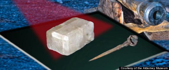 Ο κρύσταλλος καλσίτη βρέθηκε δίπλα στα όργανα πλοήγησης του βυθισμένου βρετανικού πλοίου (Πηγή: Alderney Museum)