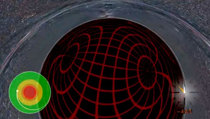 Εικόνα από την σειρά βίντεο "Ταξίδι σε μια μαύρη τρύπα Schwarzschild": http://jila.colorado.edu/~ajsh/insidebh/schw.html