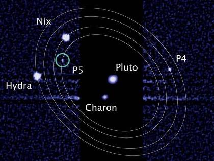 Τα ονόματα του Κέρβερου και της Στύγας έρχονται να προστεθούν σε αυτά του Χάροντα, της Νύκτας και της Ύδρας, των άλλων τριών μεγαλύτερων δορυφόρων του Πλούτωνα (M. Showalter / NASA / ESA)