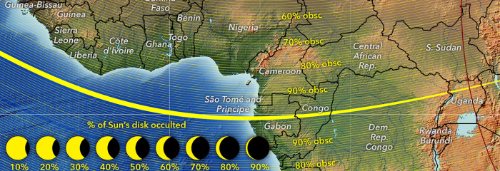 Χάρτης της 3ης Νοεμβρίου 2013 που δείχνει την εξέλιξη της ολικής εξέλιξης στην Αφρική. http://eclipse.gsfc.nasa.gov/SEgoogle/SEgoogle2001/SE2013Nov03Hgoogle.html