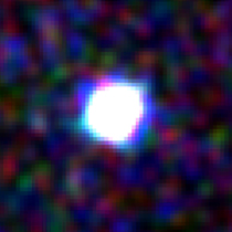 This is a close-up of the gamma-ray burst, taken by the ultraviolet/optical telescope on the Swift satellite. Read more at: http://phys.org/news/2013-11-black-hole-birth-captured-cosmic.html#jCp