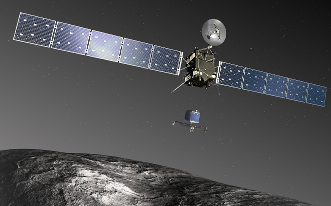 Artist’s rendering of Rosetta and Lander. Image:ESA-C. Carreau/ATG medialab 