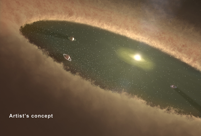 Astronomers using NASA's Spitzer Space Telescope have gathered the most detailed data yet on a gap in a protoplanetary, or planet-forming, disk surrounding a young star.