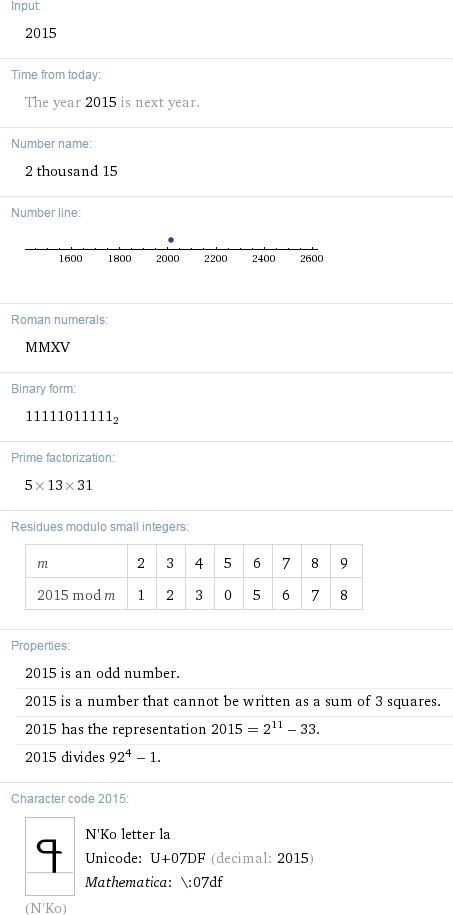http://www.wolframalpha.com/input/?i=2015&t=crmtb01