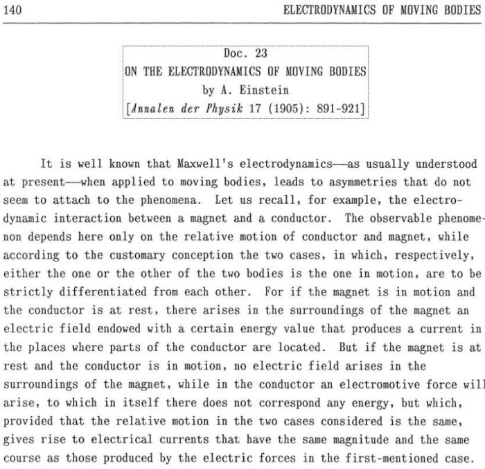 on the electrodynamics of moving bodies