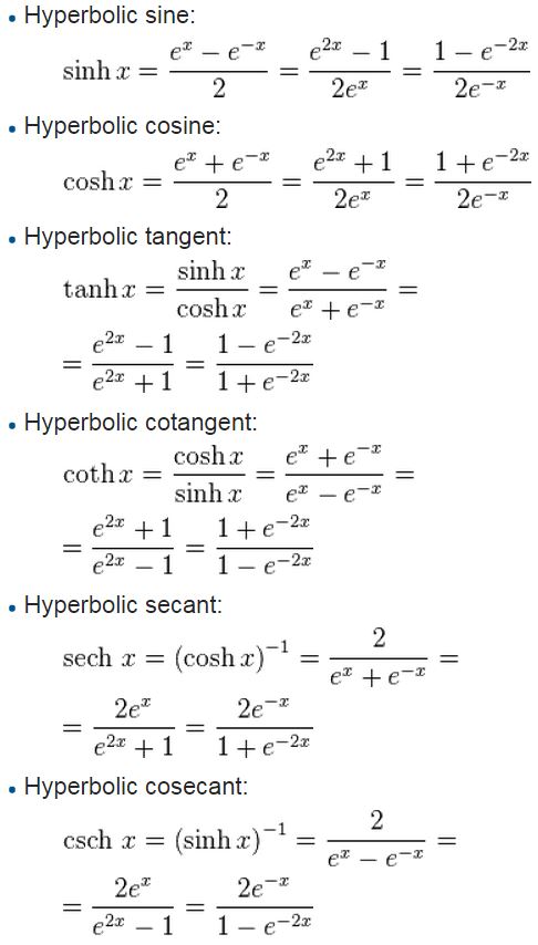 http://en.wikipedia.org/wiki/Hyperbolic_function