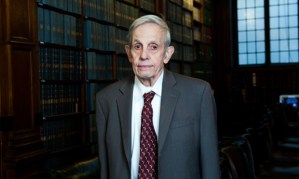 Mandatory Credit: Photo by Roger Askew/REX Shutterstock (3621338a) John Forbes Nash, Mathematician John Forbes Nash speaking at the Oxford Union, Oxford, Britain - 01 Mar 2014