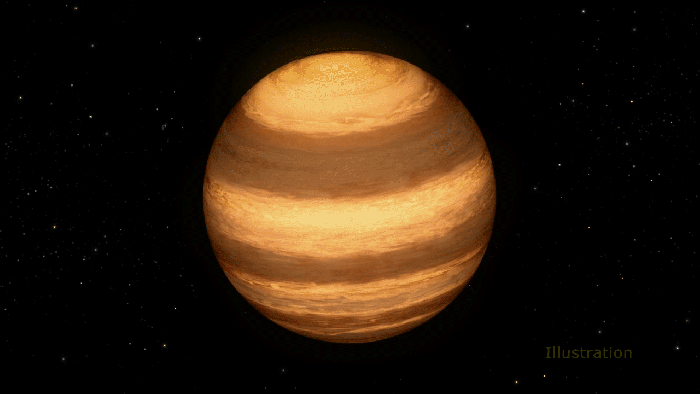 Καλλιτεχνική τάποψη του μικρού άστρου W1906+40 και της καταιγίδας του προς τον βόρειο πόλο του