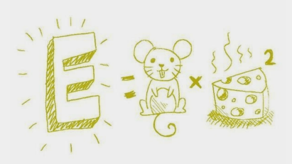 Energy equals mouse times cheese squared