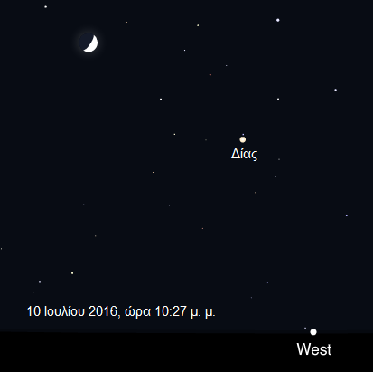 Αν κοιτάξετε απόψε το βράδυ στον ουρανό μπορείτε εύκολα να εντοπίσετε τον πλανήτη Δία κοντά στη Σελήνη.