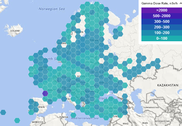 τα επίπεδα ραδιενέργειας στην Ευρώπη: πατήστε ΕΔΩ https://remap.jrc.ec.europa.eu