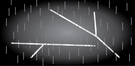 Πολλά σωματίδια που παράγονται από την αλληλεπίδραση των κοσμικών ακτίνων με την ατμόσφαιρα της Γης είναι ασταθή. Όταν διασπώνται μέσα στον ανιχνευτή μας παράγουν τις τροχιές της εικόνας.