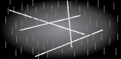 'Οταν βλέπετε ευθείες τροχιές, με μεγάλο σχετικά μήκος τότε ανιχνεύσατε μιόνια που παράγονται από την αλληλεπίδρταησ των κοσμικών ακτίνω με την ατμόσφαιρα της Γης.