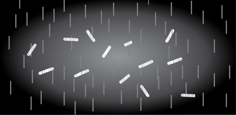 Αυτές οι μικρές ευθείες τροχιέ δεν οφείλονται στις κοσμικές ακτίνες. Είναι σωματίδια άλφα από την διάσπαση του ραδονίου που υπάρχει έτσι κι αλλιώς στον αέρα που αναπνέουμε.